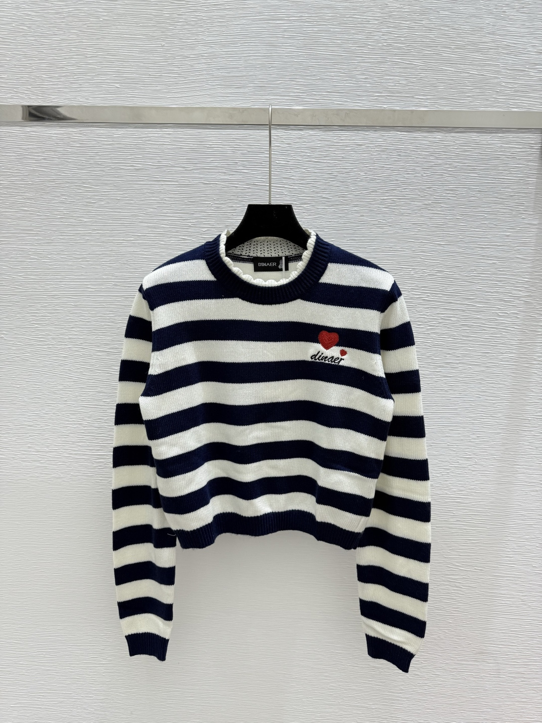 NO:489061,DI Home Early Autumn New Style Contrast Striped Round Neck Knitted Long Sleeve Color Royal Blue Size 36.38.40, Alexander Wang19860909DI家 早秋新款 撞色条纹圆领针织长袖 颜色宝蓝 尺码36.38.40,,alexander wang,Women's clothing