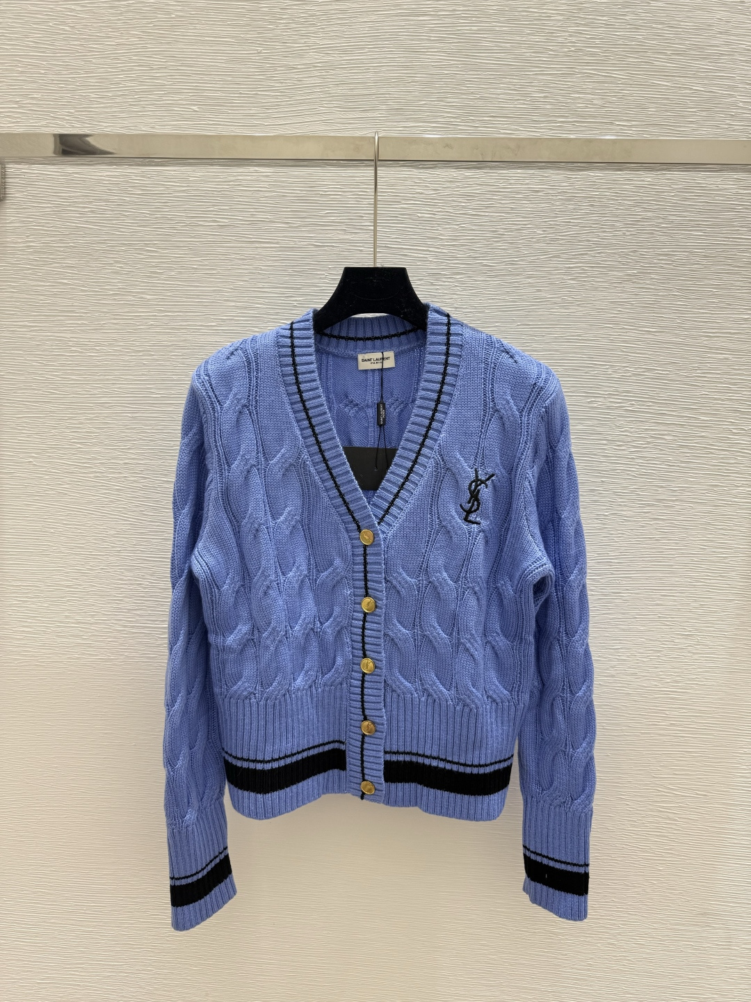 NO:492440,Y Home Early Autumn New Striped V-neck Knitted Long Sleeve Cardigan Color Blue Size 36.38.40, Alexander wang19860909Y家 早秋新款 条纹V领针织长袖开衫 颜色蓝色 尺码36.38.40,,alexander wang,Women's clothing