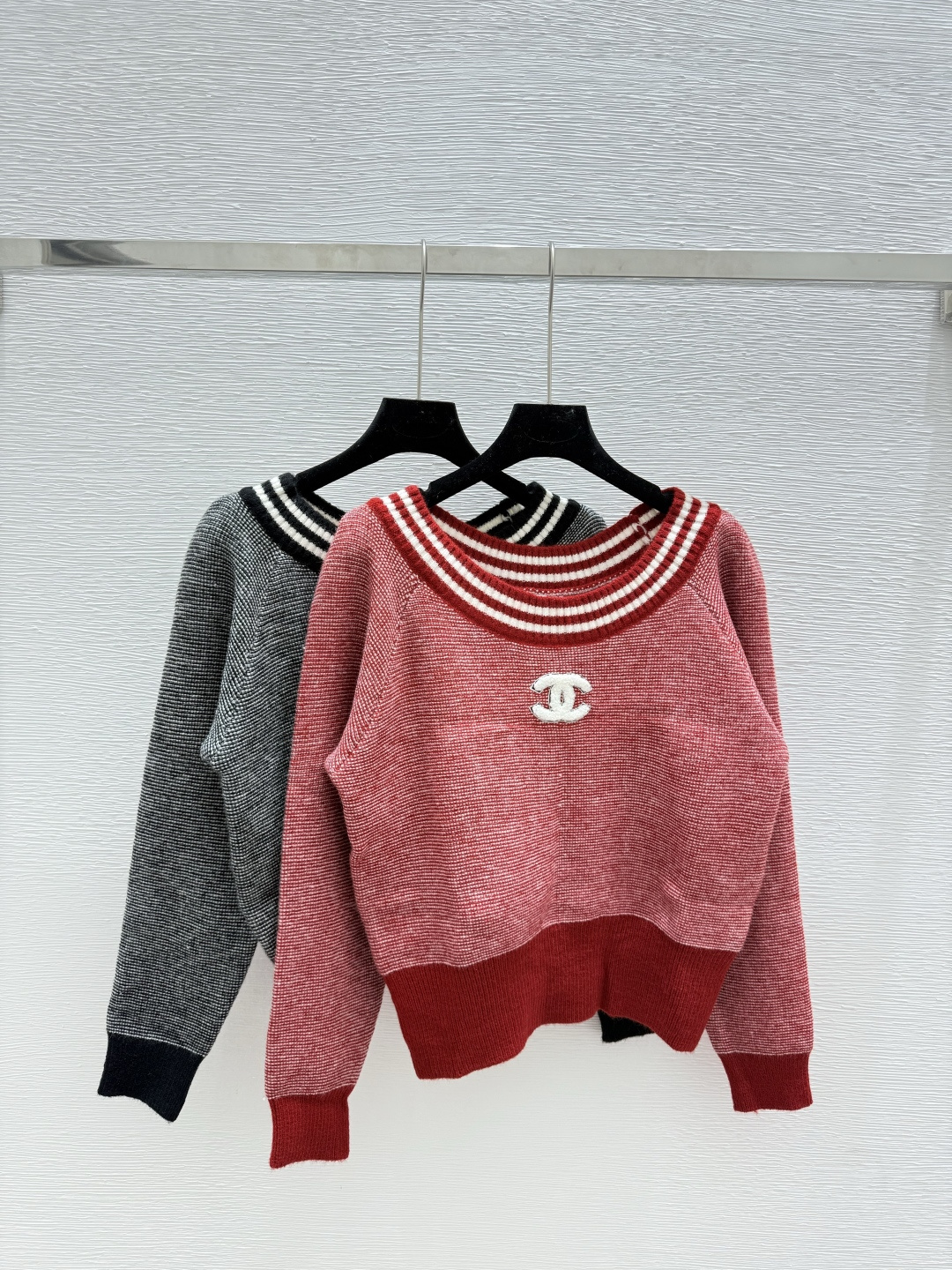 NO:494291,CH Home Early Autumn New Contrast Stripe Knitted Long Sleeve Color Red Black Size 36.38.40, Alexander wang19860909CH家 早秋新款 撞色条纹针织长袖 颜色红色 黑色 尺码36.38.40,,alexander wang,Women's clothing