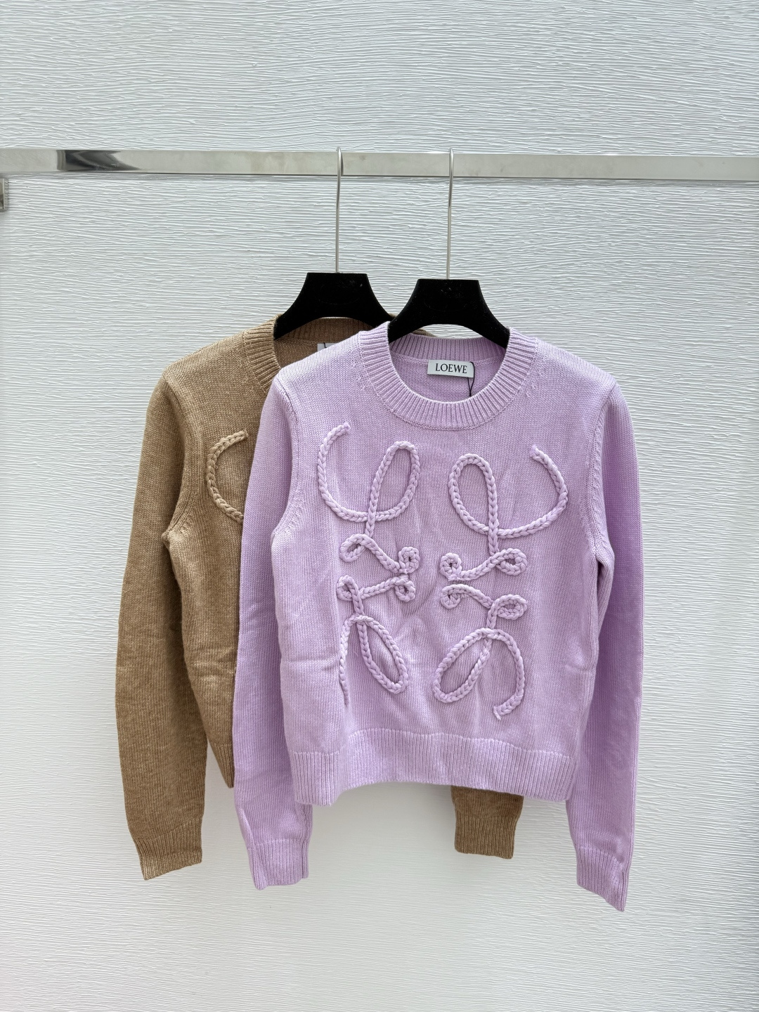 NO:495710,LO Home Early Autumn New Style Solid Color Three-dimensional Pattern Round Neck Knitted Long Sleeve Color Purple Coffee Size 36.38.40, Alexander wang19860909LO家 早秋新款 纯色立体花纹圆领针织长袖 颜色紫色 咖啡 尺码36.38.40,,alexander wang,Women's clothing