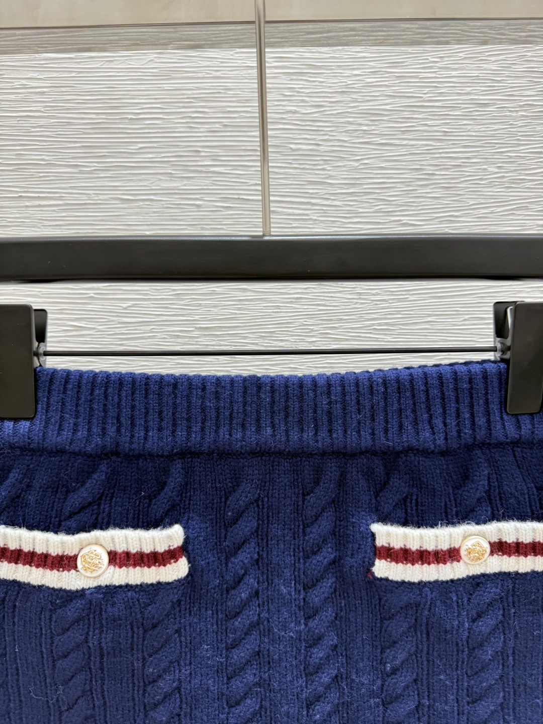 🆕CH家🆕 夏季新款 拼色条纹针织半裙颜色：宝蓝尺码：36.38.40