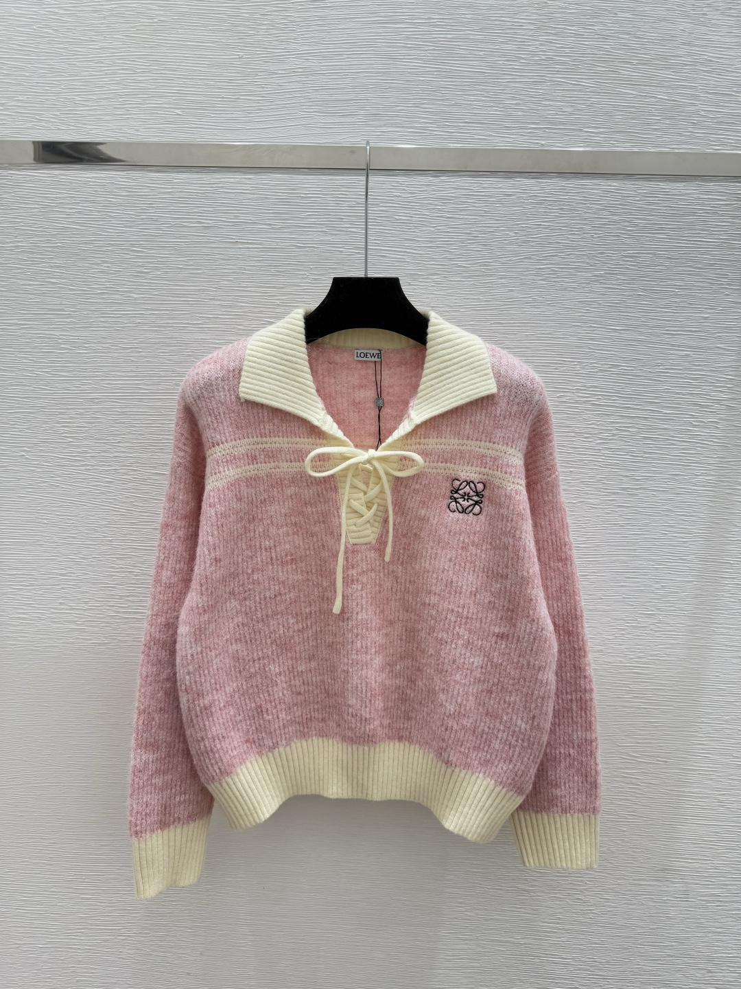 NO:535466,LO Home Early Autumn New Style Color Block Lapel Strap Knitted Long Sleeve Color Pink Size 36.38.40, Alexander Wang19860909LO家 早秋新款 拼色翻领绑带针织长袖 颜色粉色 尺码36.38.40,,alexander wang,Women's clothing