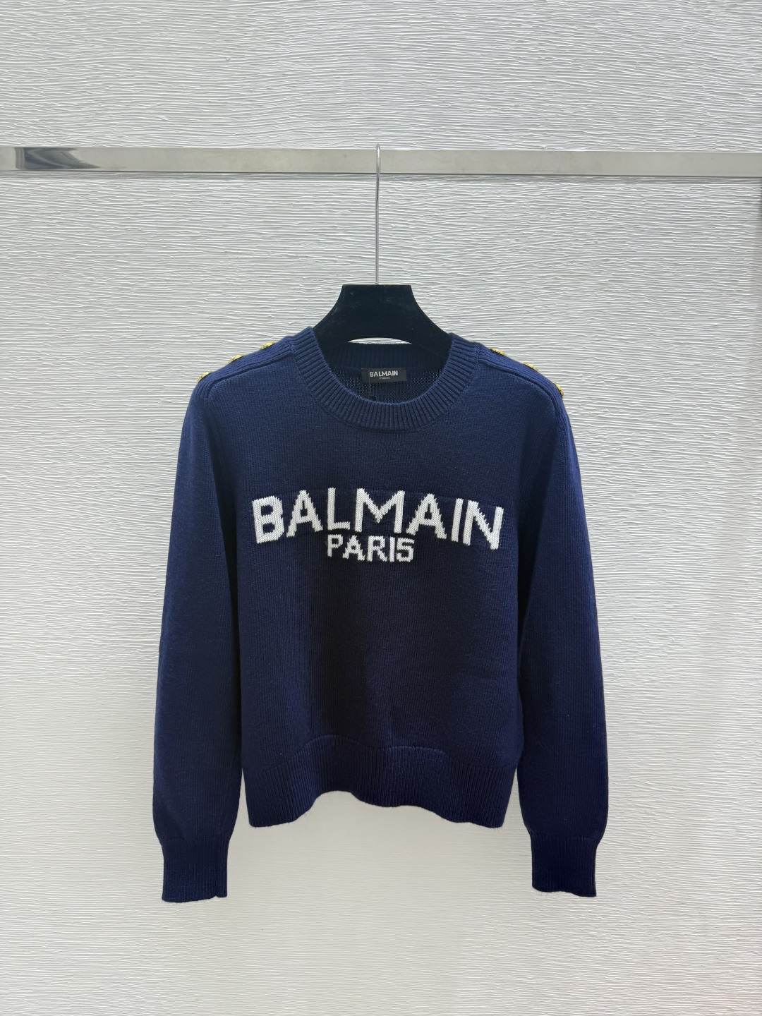 NO:564705,BA Home Early Autumn New Style Solid Color Letter Jacquard Round Neck Knitted Long Sleeve Color Royal Blue Size 36.38.40,,alexander wang19860909BA家 早秋新款 纯色字母提花圆领针织长袖 颜色宝蓝 尺码36.38.40,,alexander wang,Women's clothing