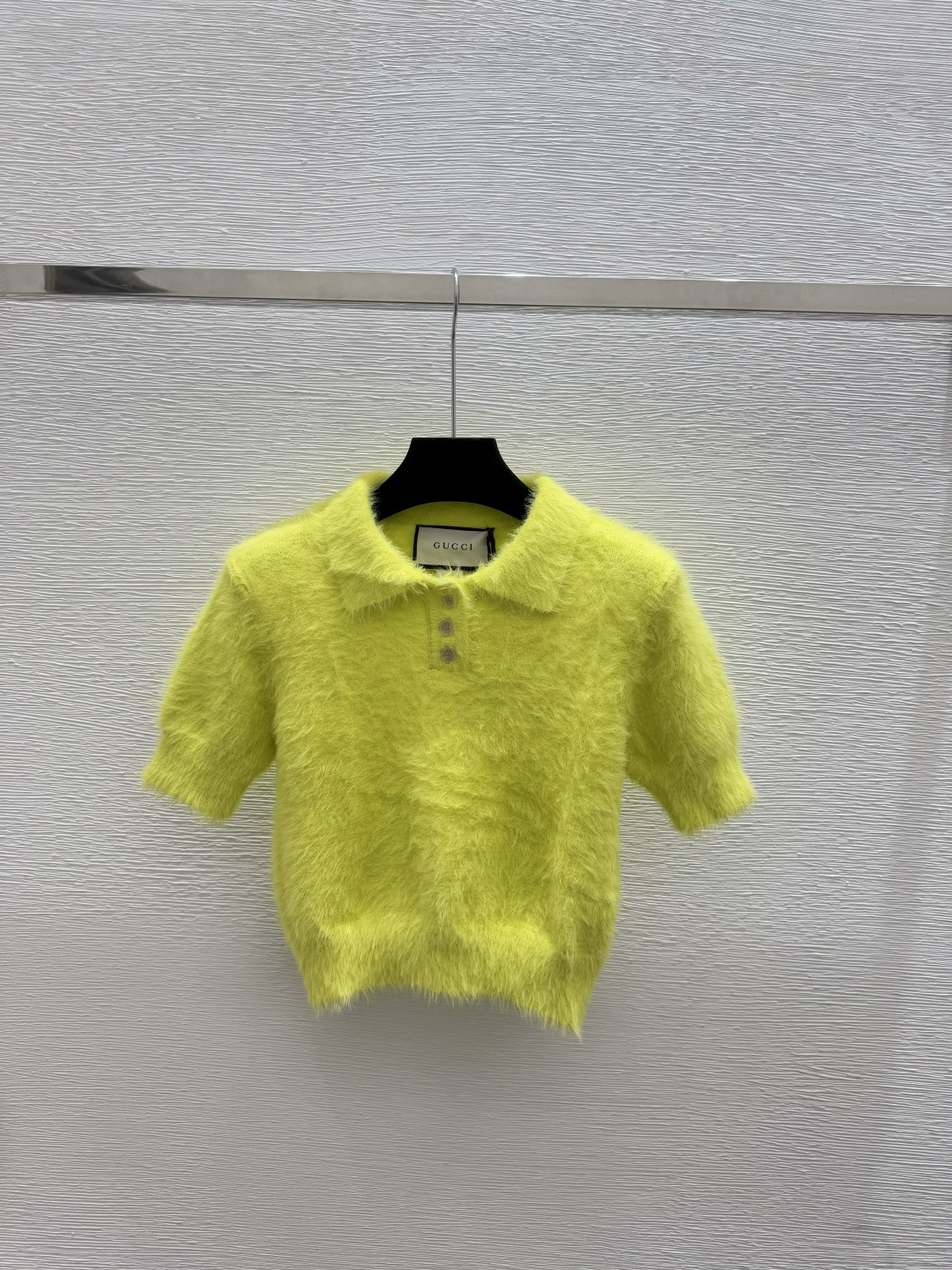 NO:591168,G Home Summer New Style Solid Color Simple Lapel Knitted Short Sleeves Color Green Size 36.38.40, gucci, T-shirt, alexander wang19860909G家 夏季新款 纯色简约翻领针织短袖 颜色绿色 尺码36.38.40,,gucci,T-shirt,alexander wang,Women's clothing
