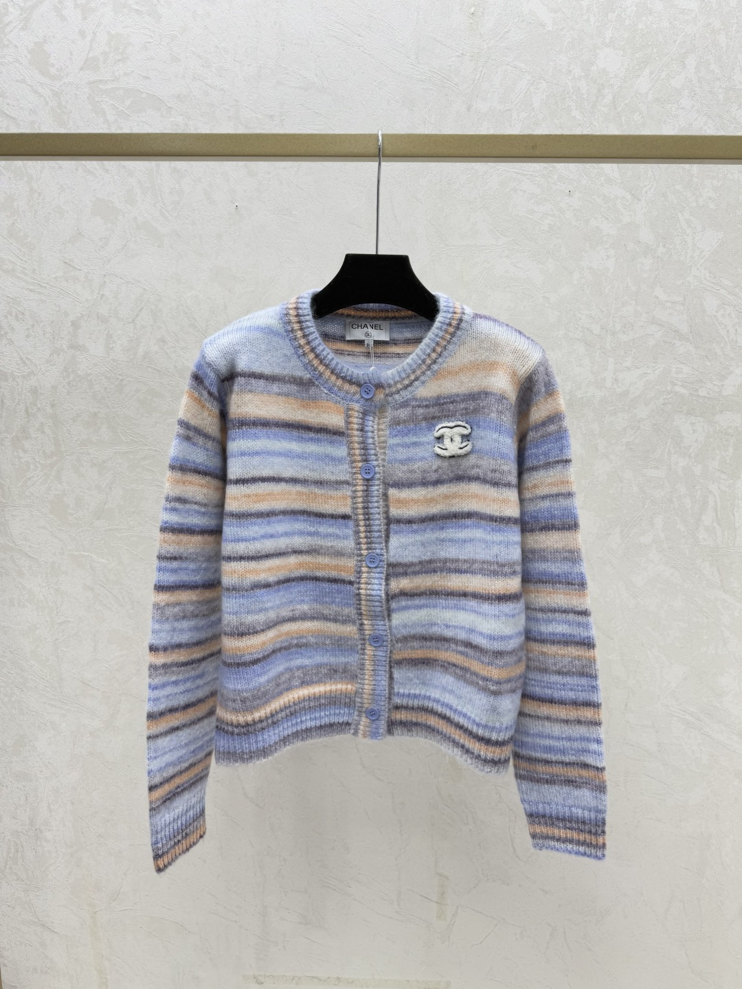 Chrome Hearts CH家 早秋新款 撞色条纹圆领针织长袖开衫