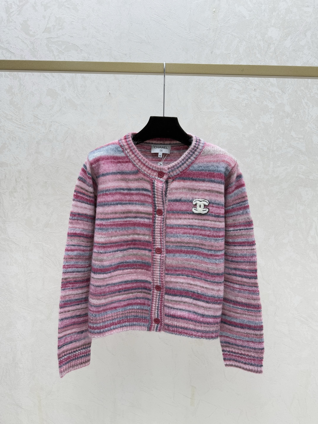 Chrome Hearts CH家 早秋新款 撞色条纹圆领针织长袖开衫