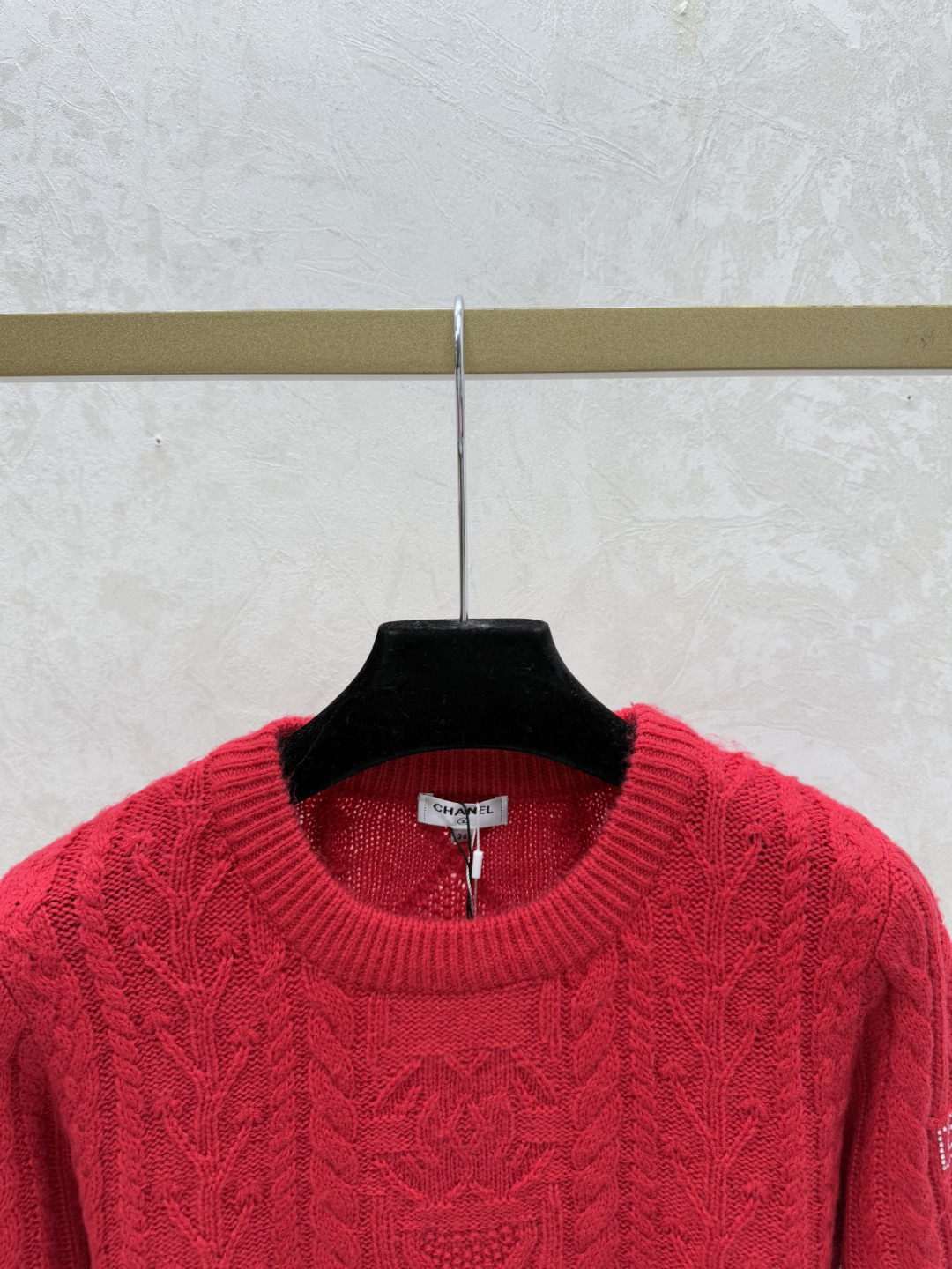Chrome Hearts CH家 早秋新款 字母烫钻立体菱格圆领针织长袖