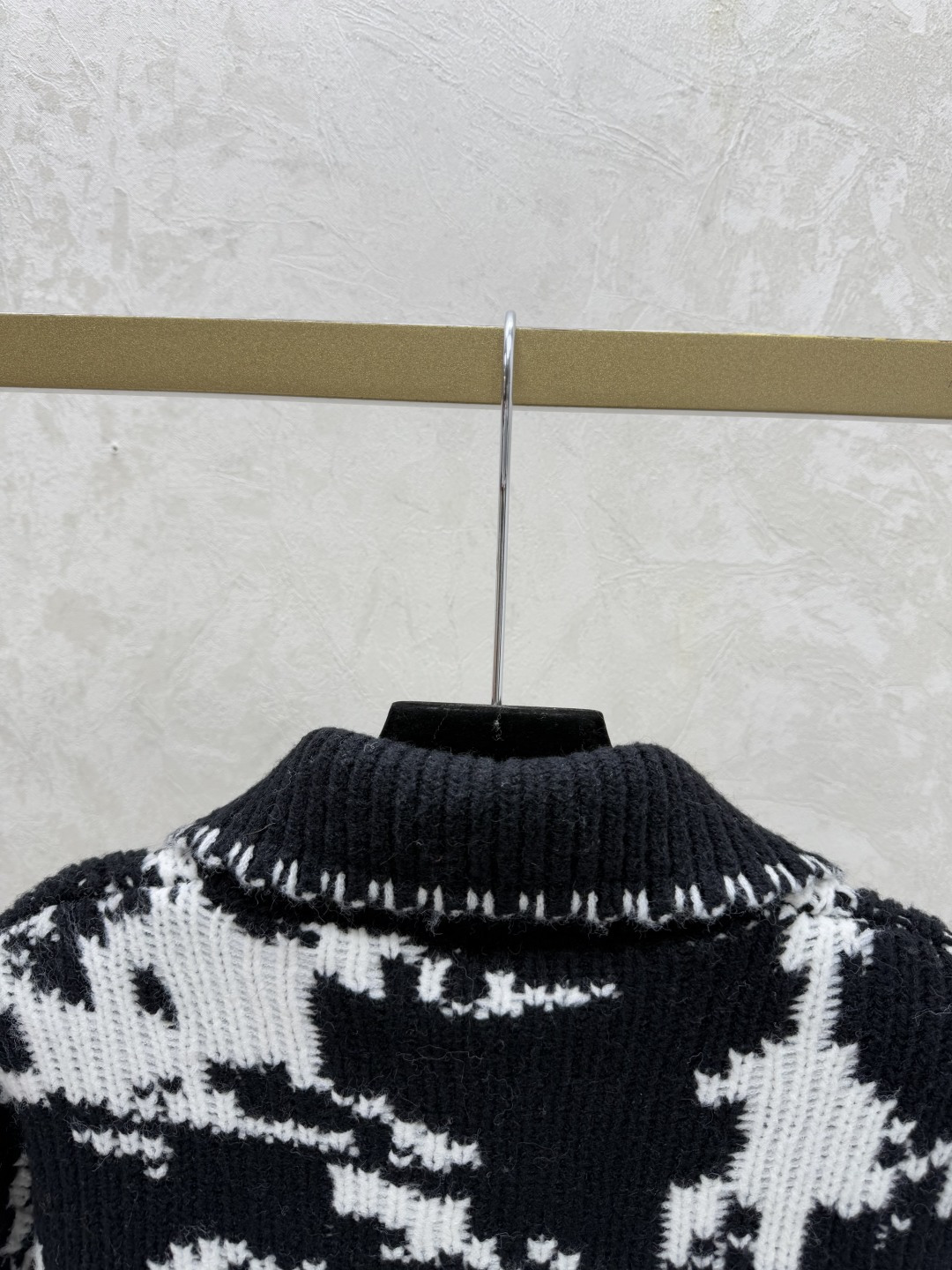 Chrome Hearts CH家 早秋新款 撞色提花翻领针织长袖开衫