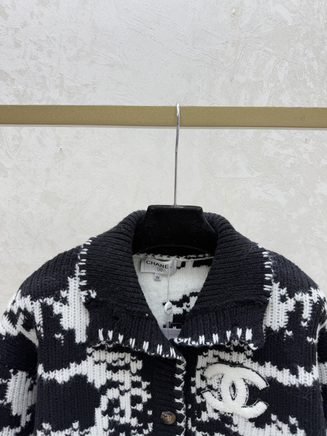 Chrome Hearts CH家 早秋新款 撞色提花翻领针织长袖开衫