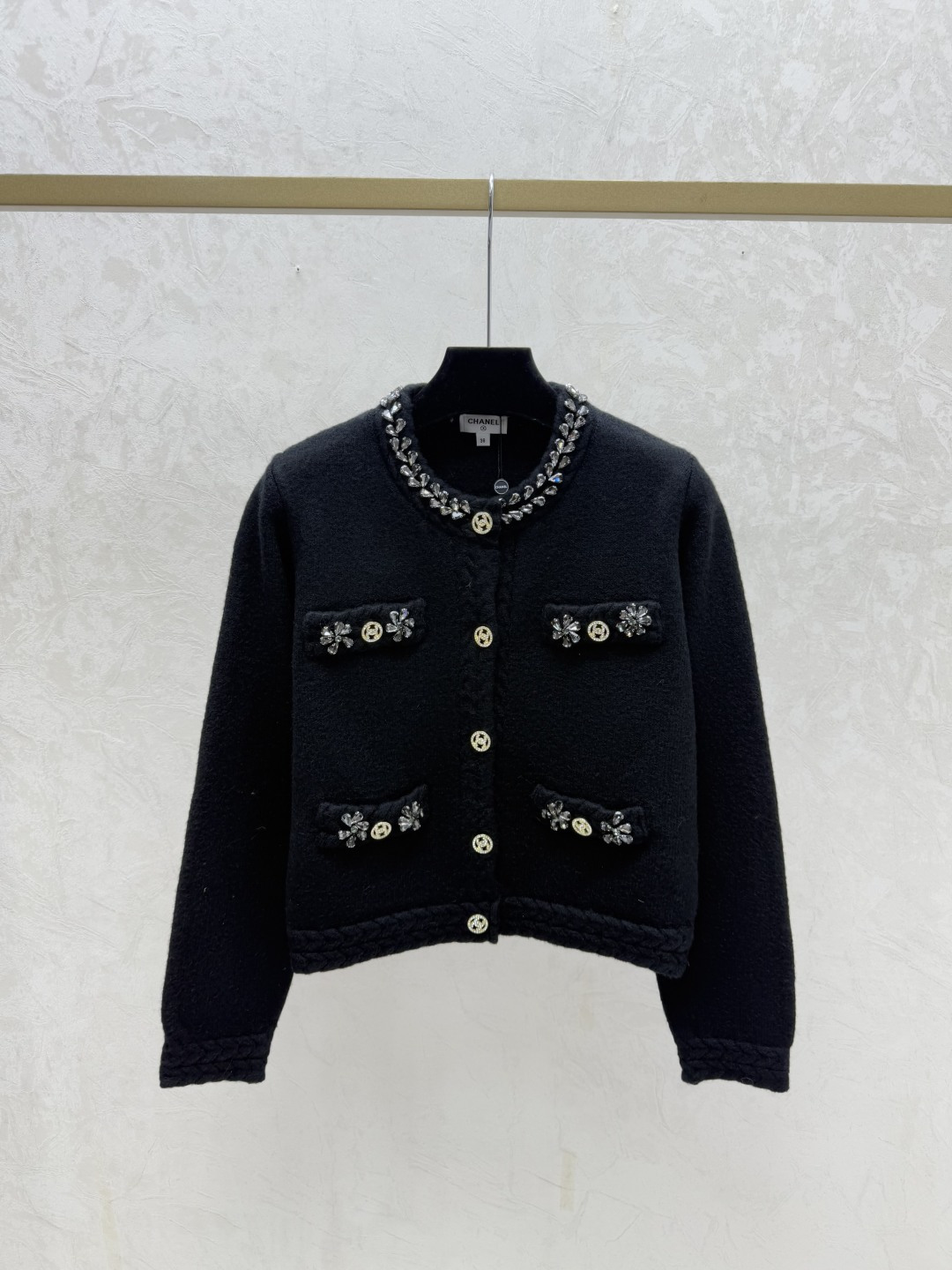 Chrome Hearts CH家 早秋新款 重工钉珠圆领针织长袖开衫