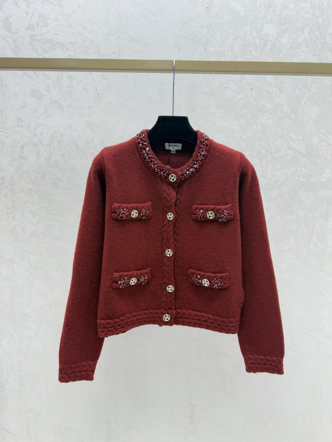 Chrome Hearts CH家 早秋新款 重工钉珠圆领针织长袖开衫