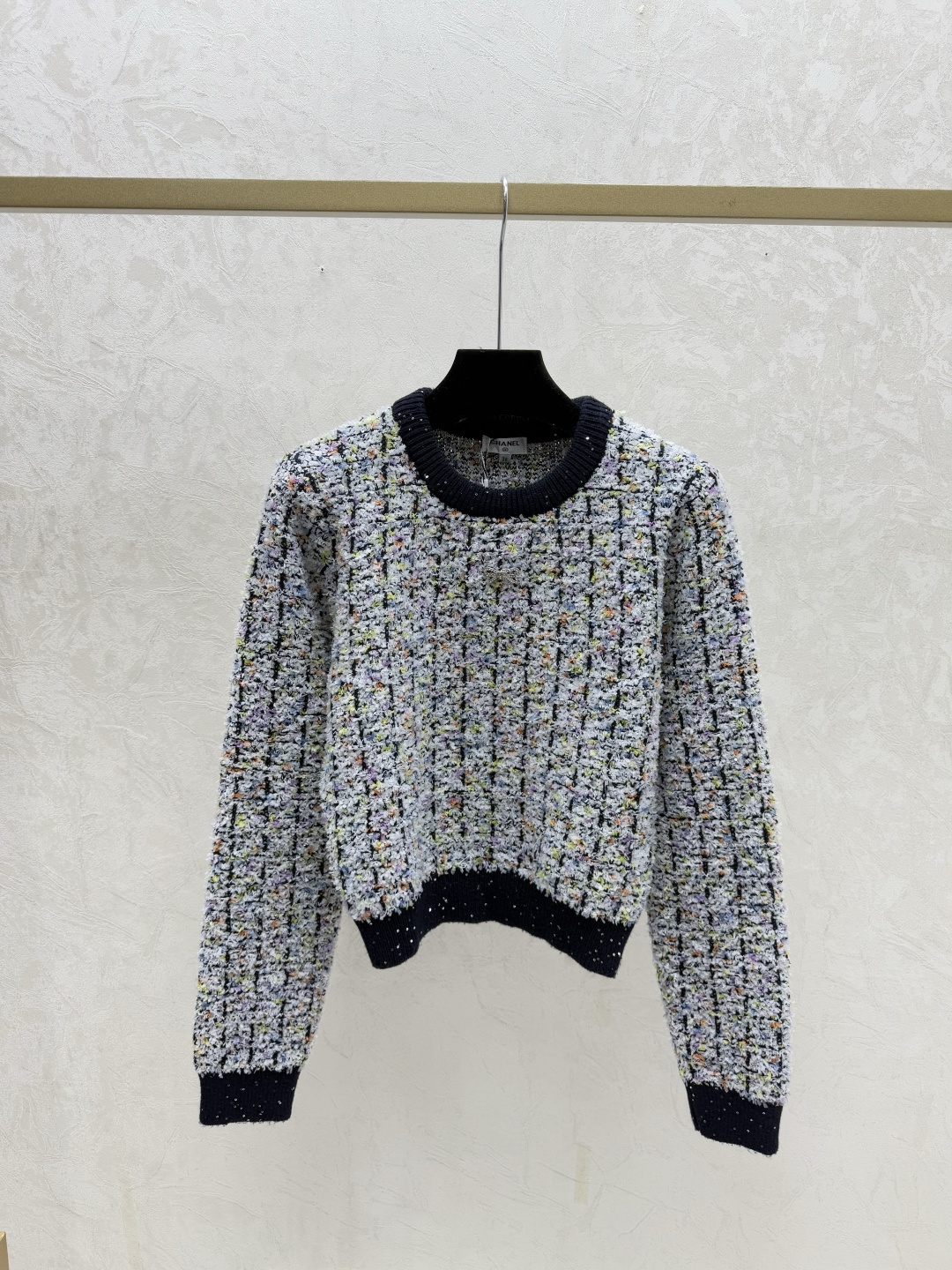 Chrome Hearts CH家 早秋新款 撞色珠片圆领针织长袖