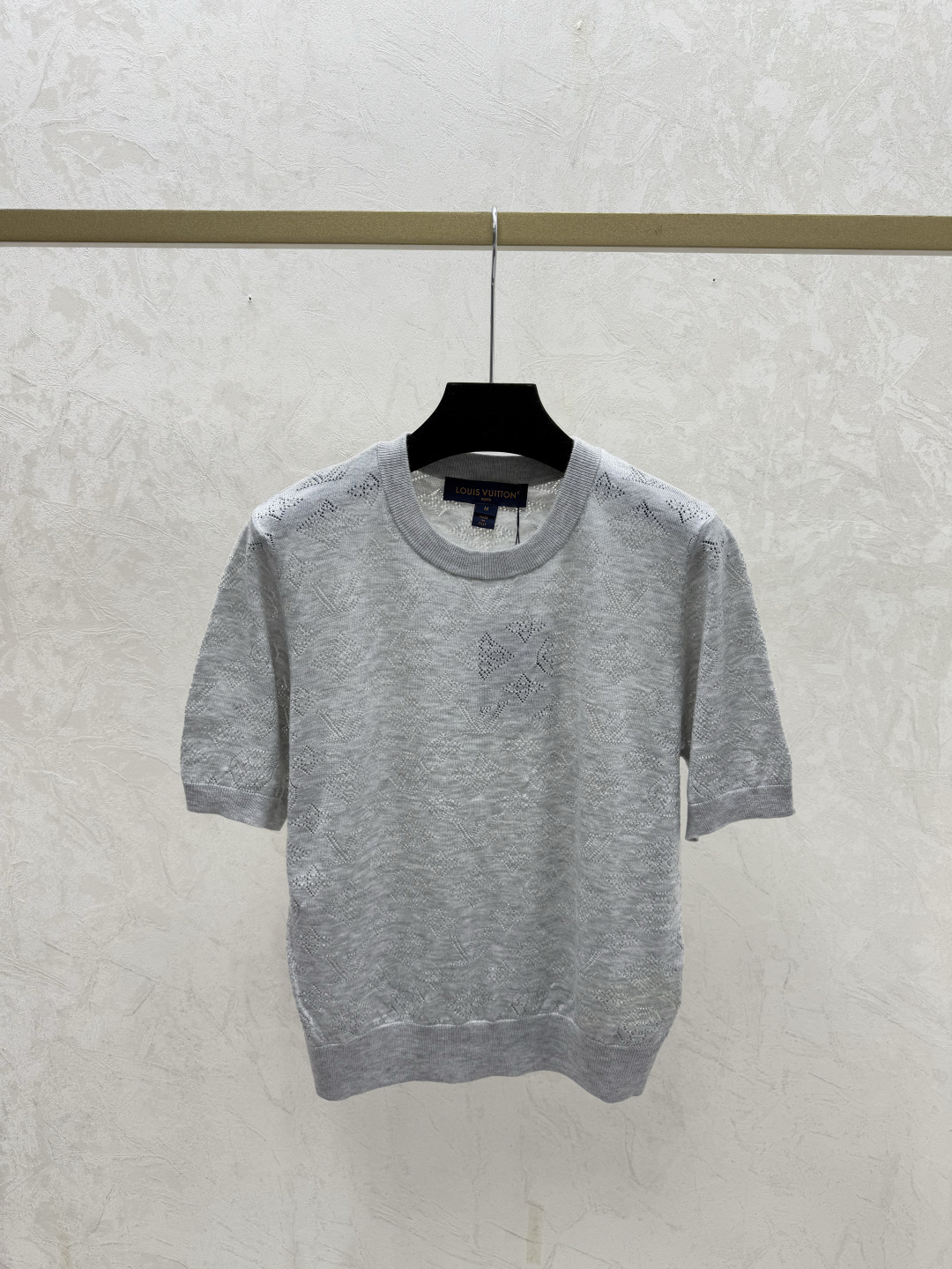 Chrome Hearts CH家 早春新款 纯色厉害字母镂空圆领针织短袖
