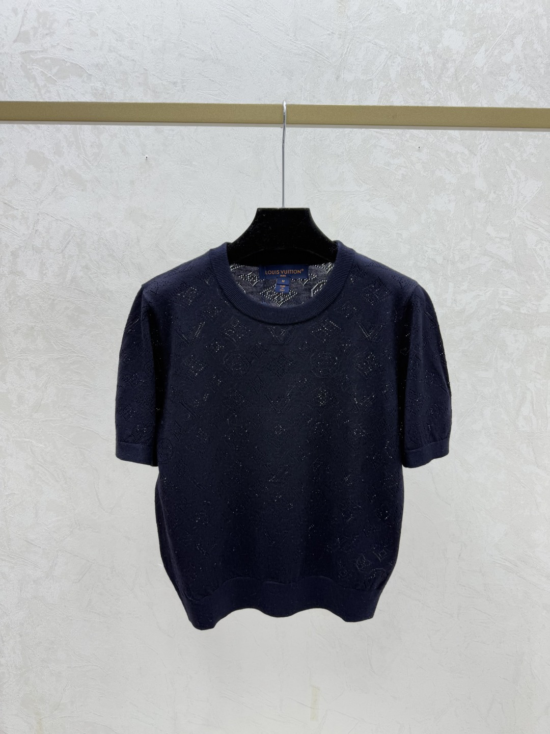 Chrome Hearts CH家 早春新款 纯色厉害字母镂空圆领针织短袖