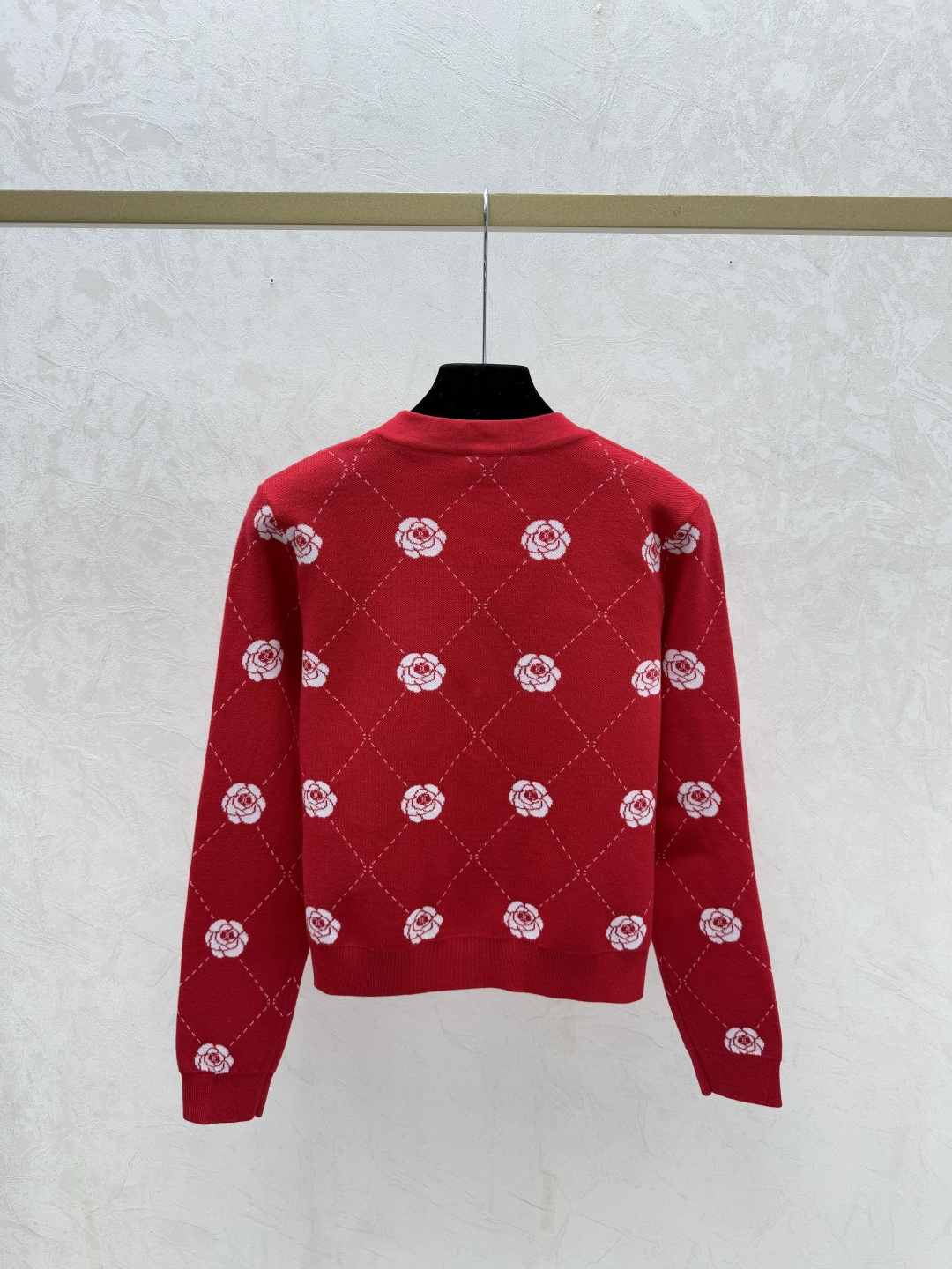 Chrome Hearts CH家 早秋新款 撞色山茶花V领针织长袖开衫