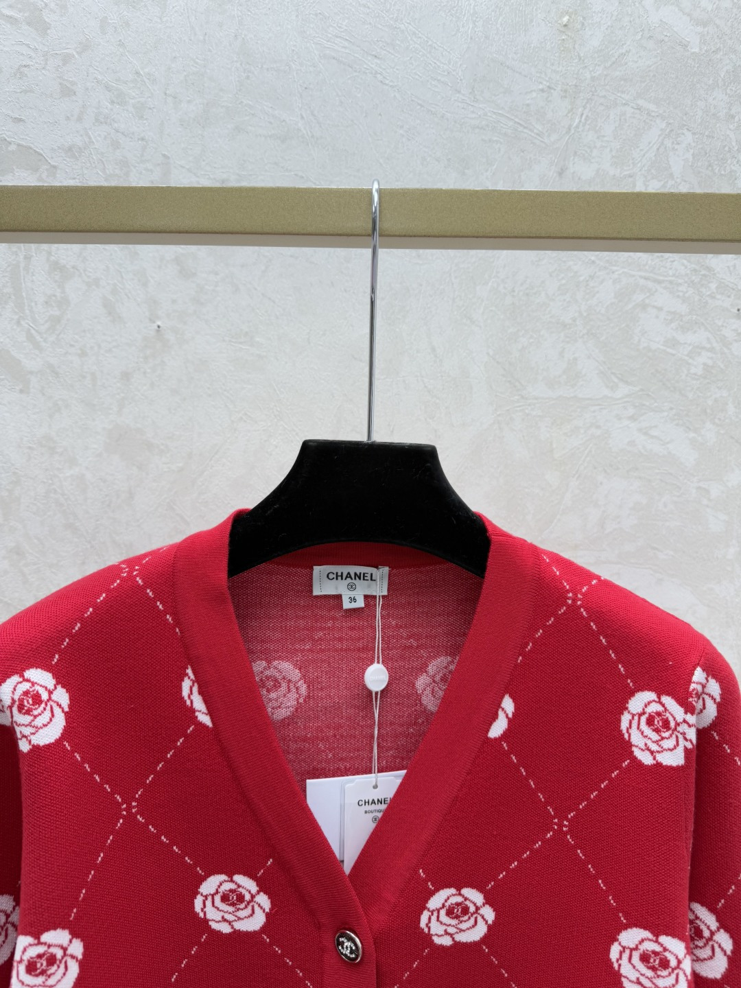 Chrome Hearts CH家 早秋新款 撞色山茶花V领针织长袖开衫