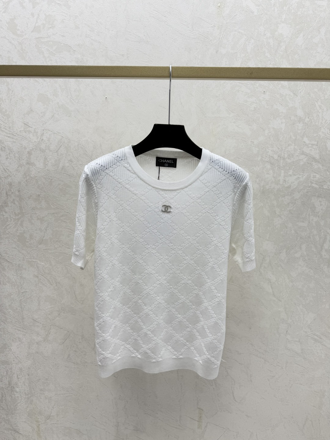 Chrome Hearts CH家 早春新款 纯色镂空圆领针织短袖