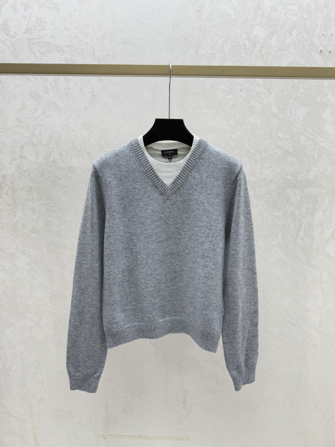 Chrome Hearts CH家 早秋新款 撞色假两件圆领针织长袖