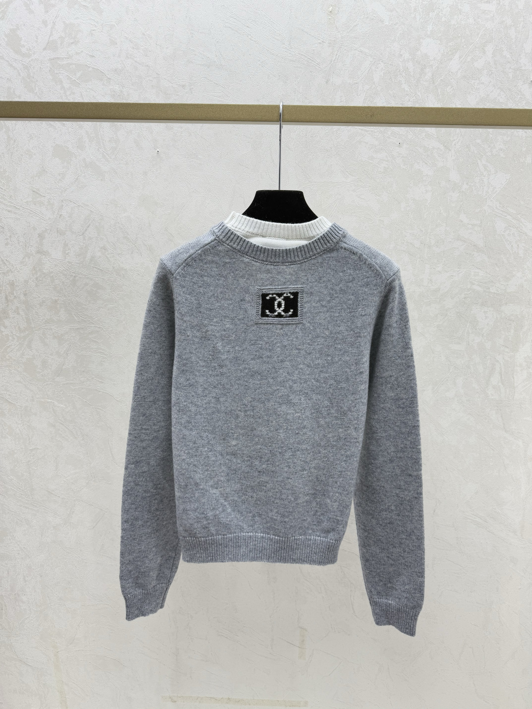 Chrome Hearts CH家 早秋新款 撞色假两件圆领针织长袖