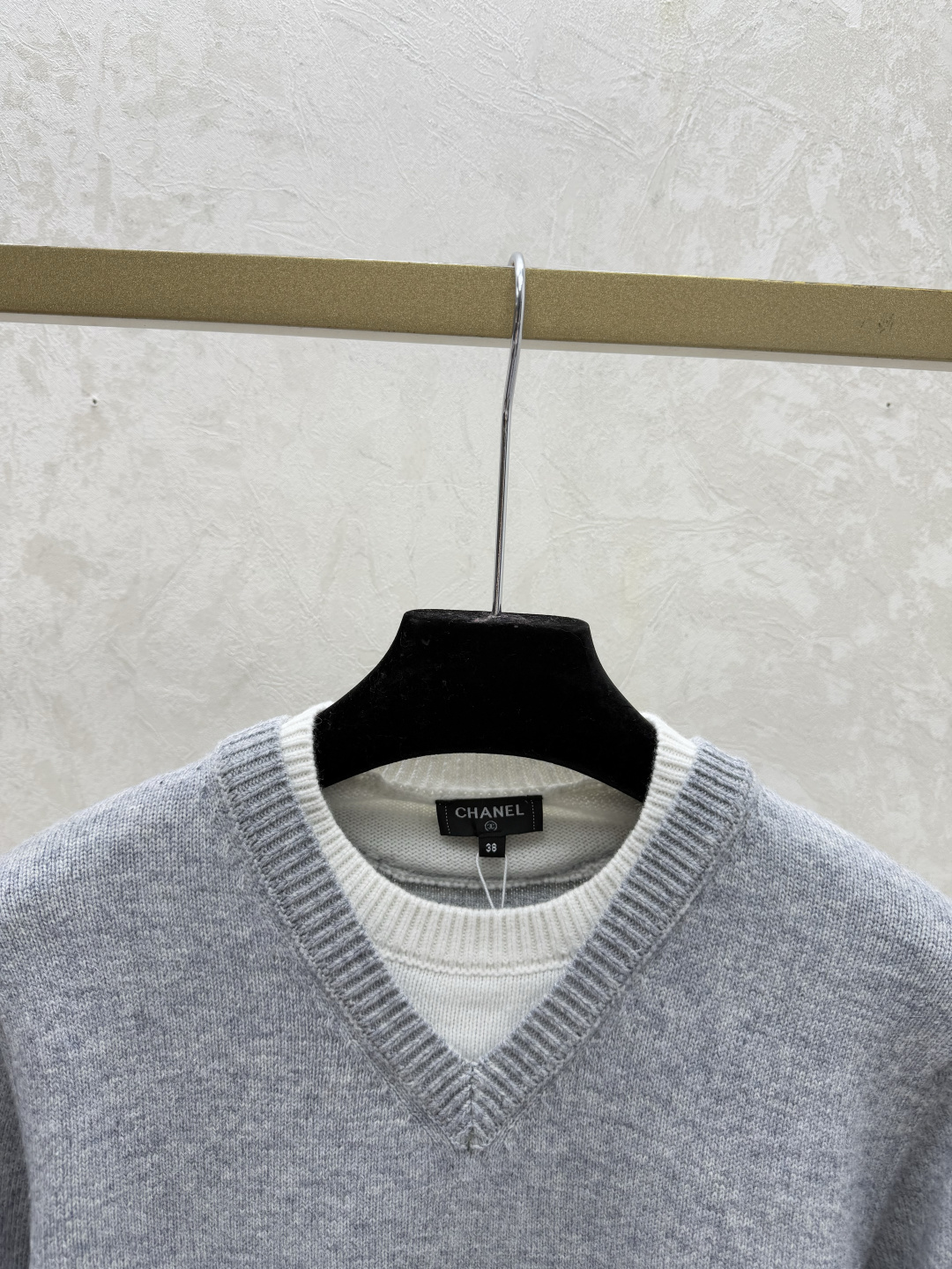 Chrome Hearts CH家 早秋新款 撞色假两件圆领针织长袖