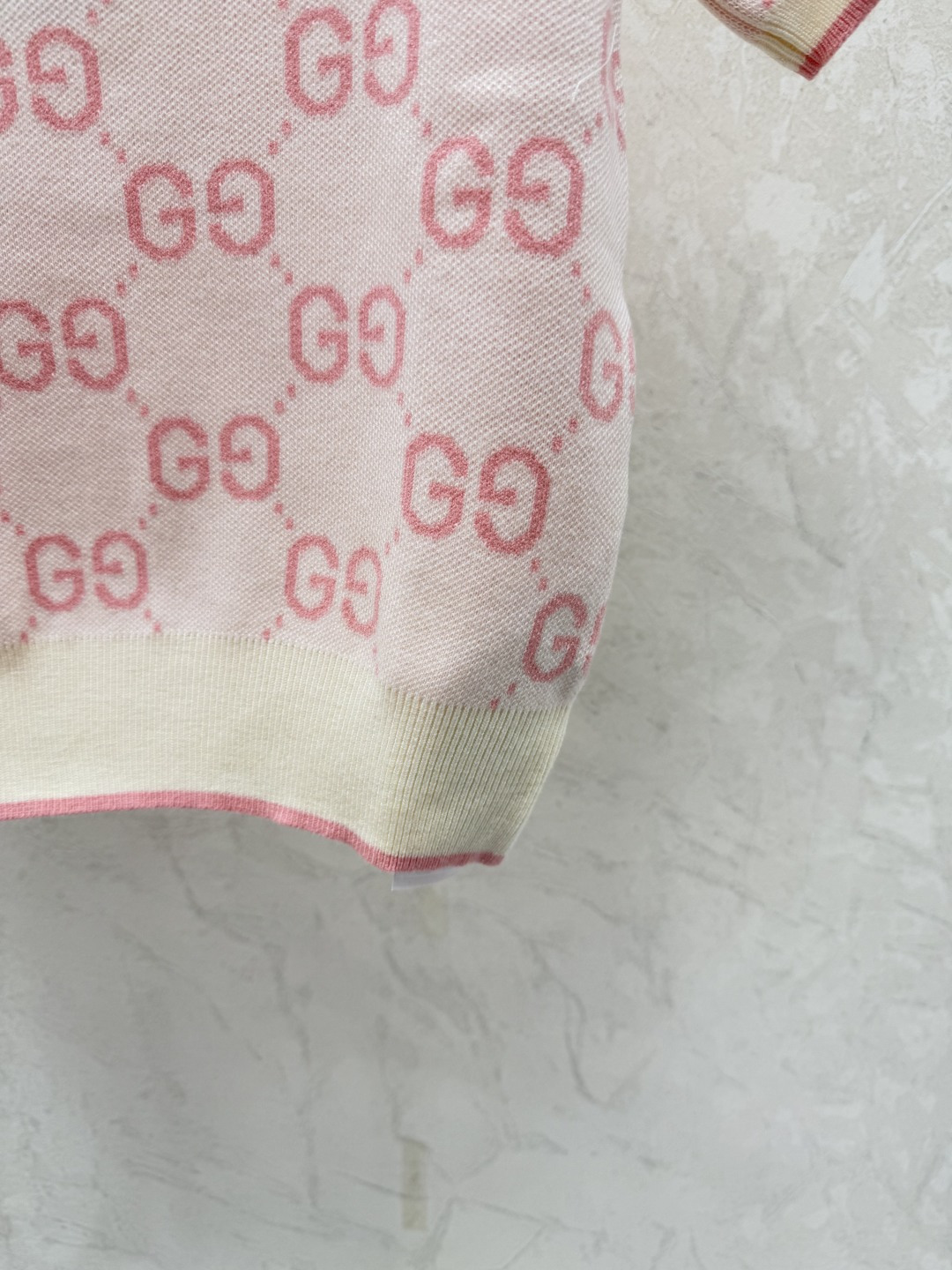 Gucci G家 早春新款 撞色老花字母翻领针织短袖