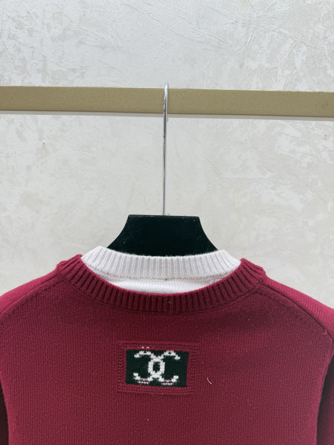 Chrome Hearts CH家 早秋新款 撞色假两件圆领针织长袖