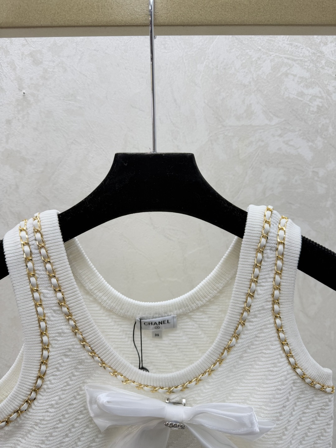 Chrome Hearts CH家 早春新款 纯色蝴蝶结链条圆领针织背心