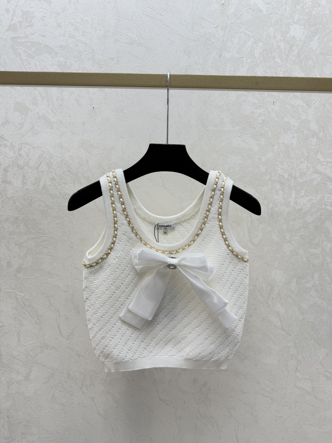 Chrome Hearts CH家 早春新款 纯色蝴蝶结链条圆领针织背心