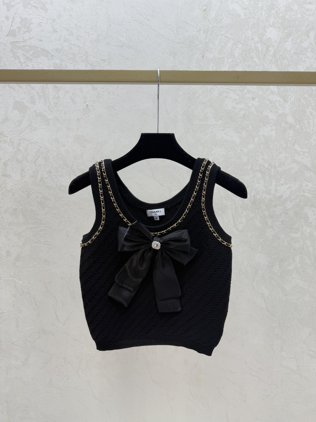 Chrome Hearts CH家 早春新款 纯色蝴蝶结链条圆领针织背心