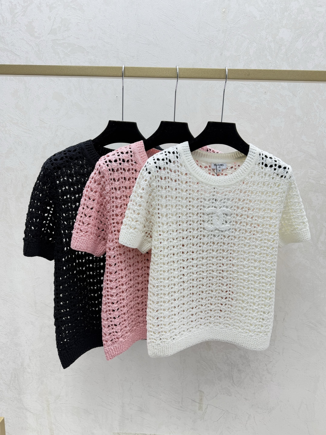 Chrome Hearts CH家 早春新款 纯色简约镂空圆领针织短袖
