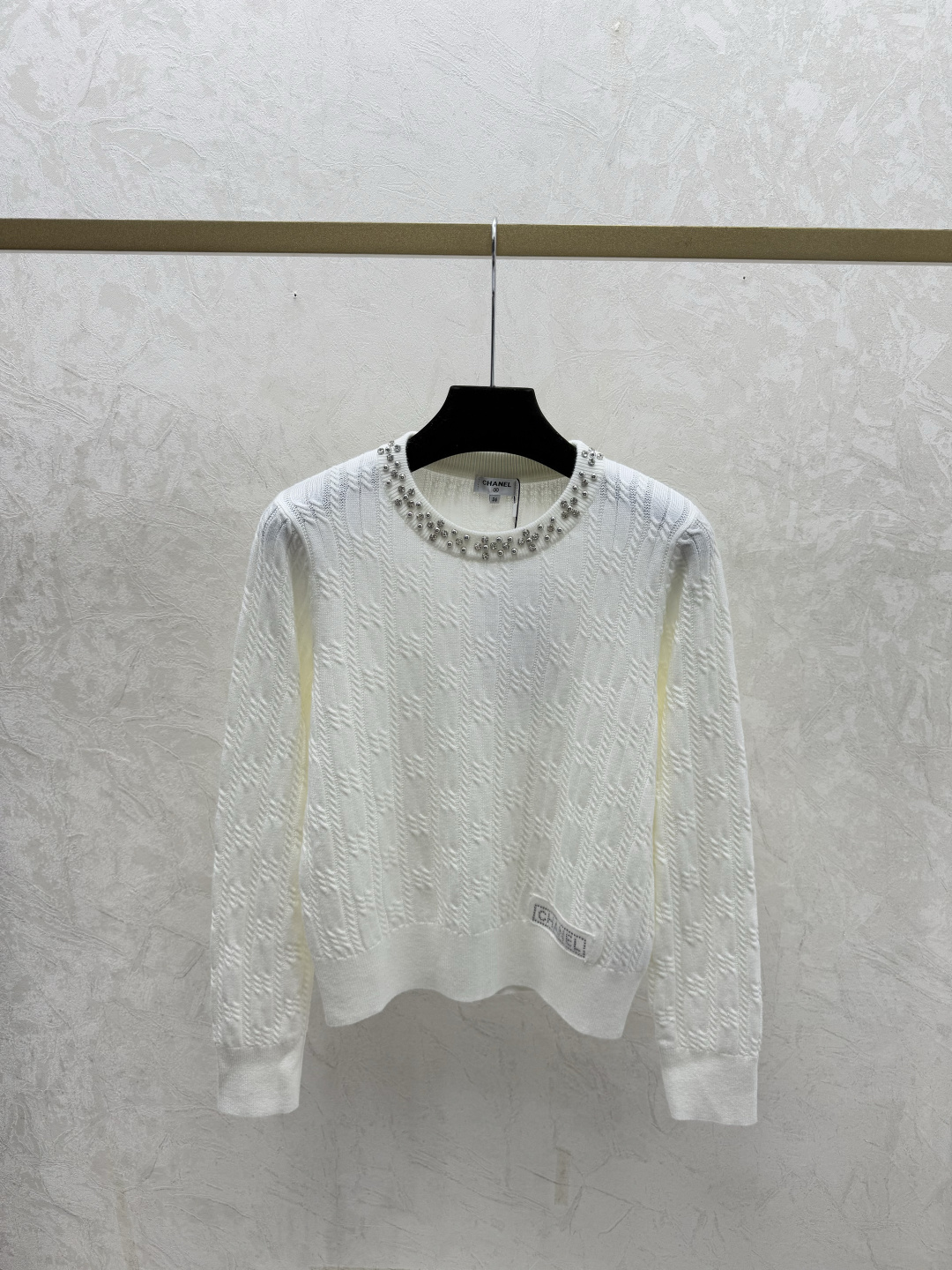 Chrome Hearts CH家 早秋新款 纯色重工钉珠圆领针织长袖
