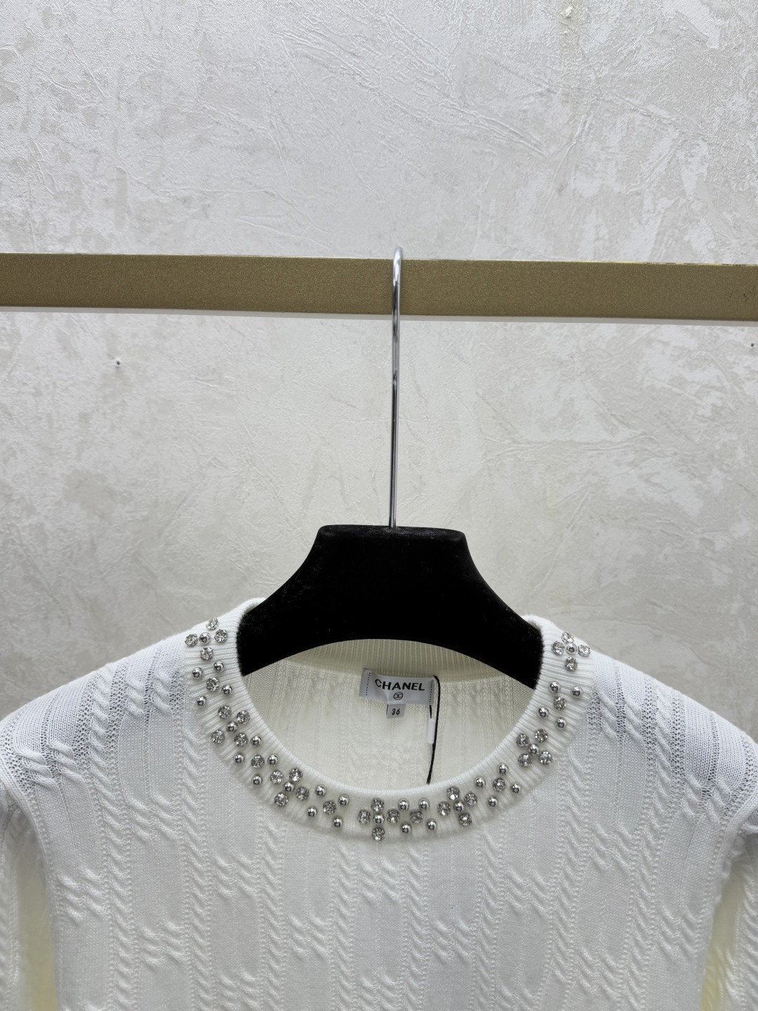 Chrome Hearts CH家 早秋新款 纯色重工钉珠圆领针织长袖