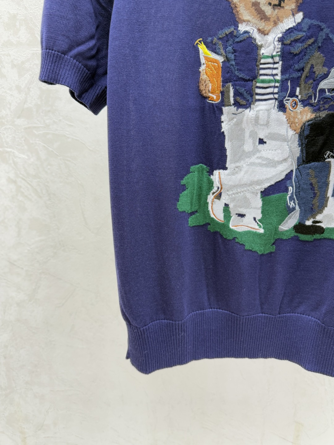 Ralph Lauren PO家 早春新款 撞色小熊圆领针织短袖