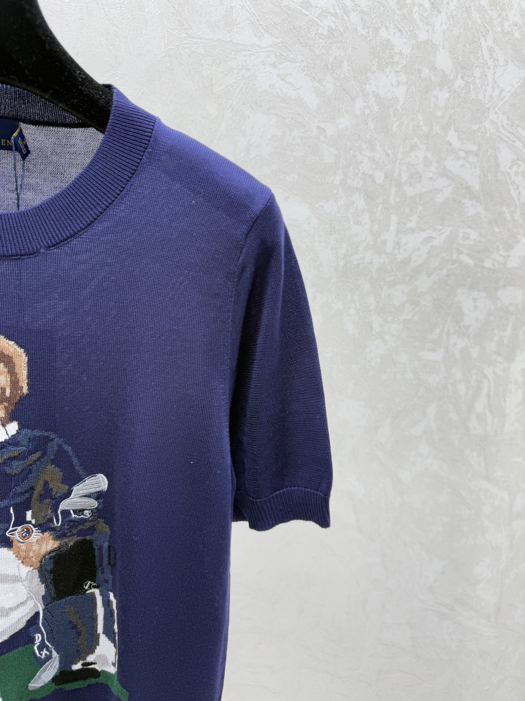 Ralph Lauren PO家 早春新款 撞色小熊圆领针织短袖