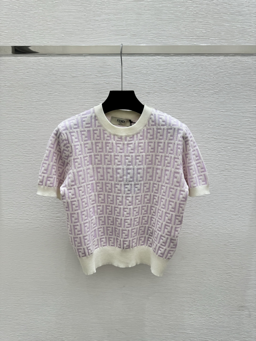 Fendi F家 夏季新款 字母拼色针织短袖