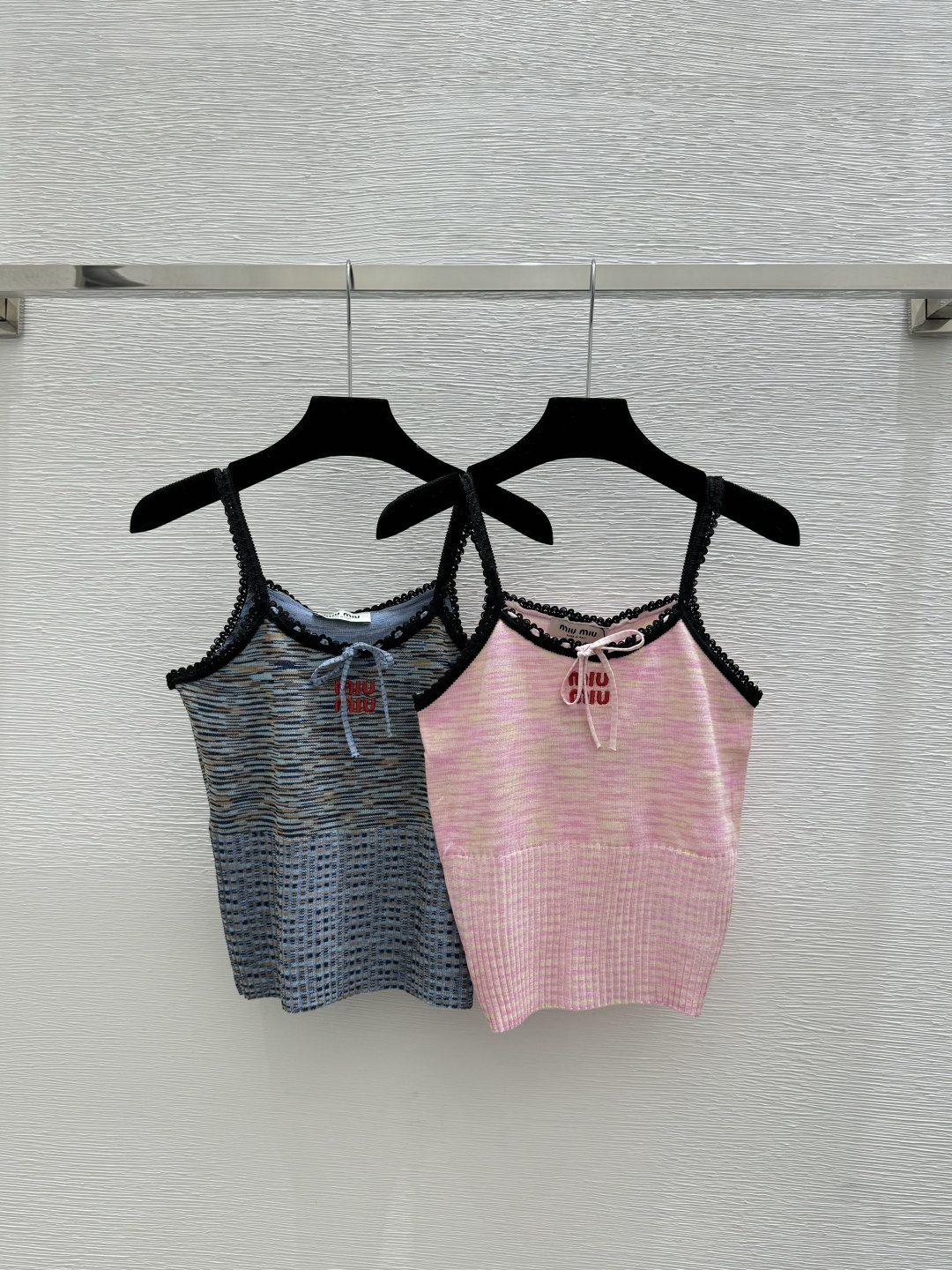 NO:748441,Spring and summer new style bow color matching knitted sling color pink royal blue size 36.38.40,,19860909春夏新款 蝴蝶结拼色针织吊带 颜色粉色 宝蓝色 尺码36.38.40,,,Women's clothing