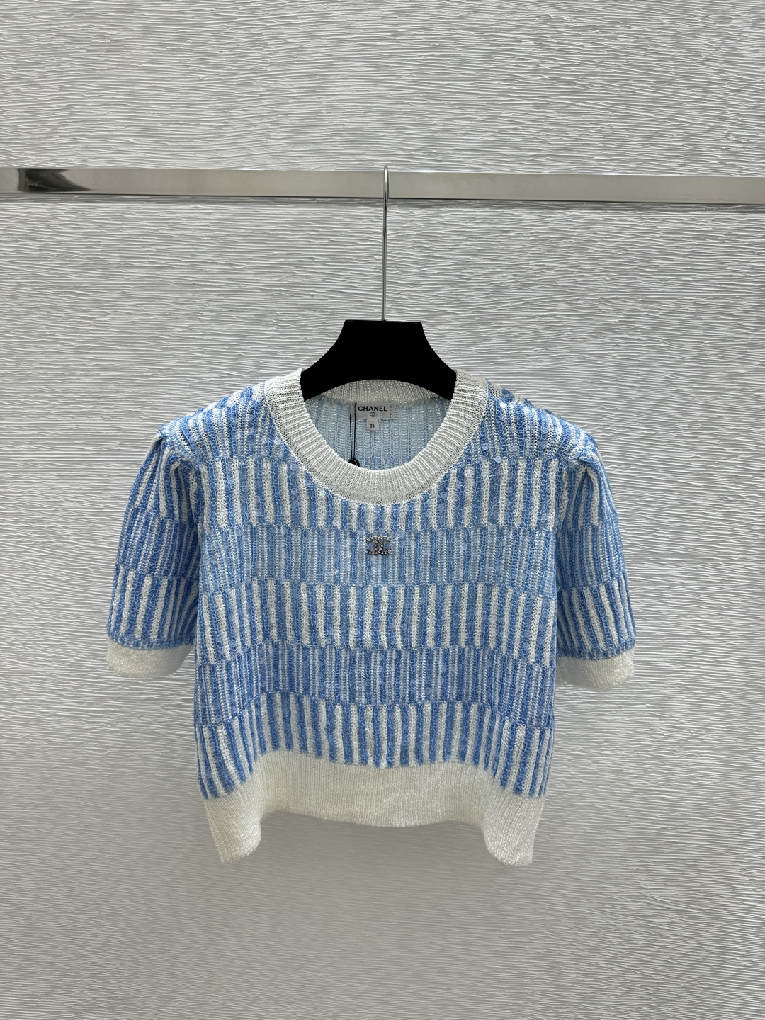 Chrome Hearts CH家 早春新款 撞色珠片圆领针织短袖