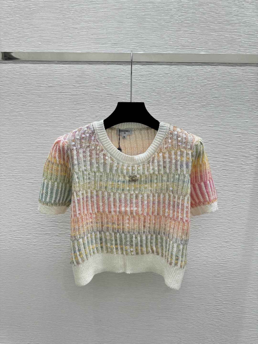 Chrome Hearts CH家 早春新款 撞色珠片圆领针织短袖