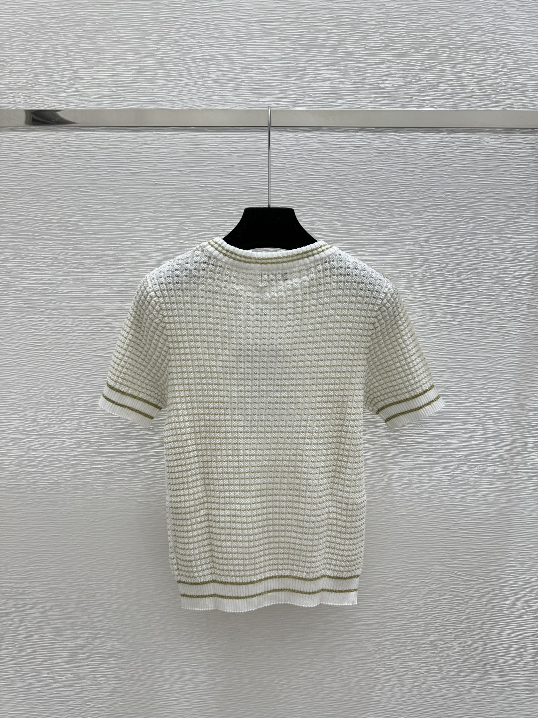 Chrome Hearts CH家 早春新款 撞色金银线镂空圆领针织短袖
