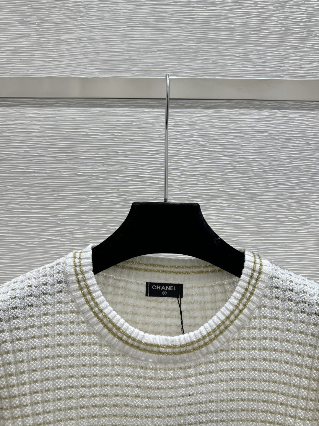 Chrome Hearts CH家 早春新款 撞色金银线镂空圆领针织短袖