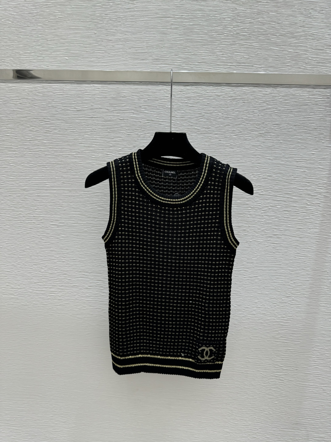 Chrome Hearts CH家 早春新款 撞色金银线镂空圆领针织背心