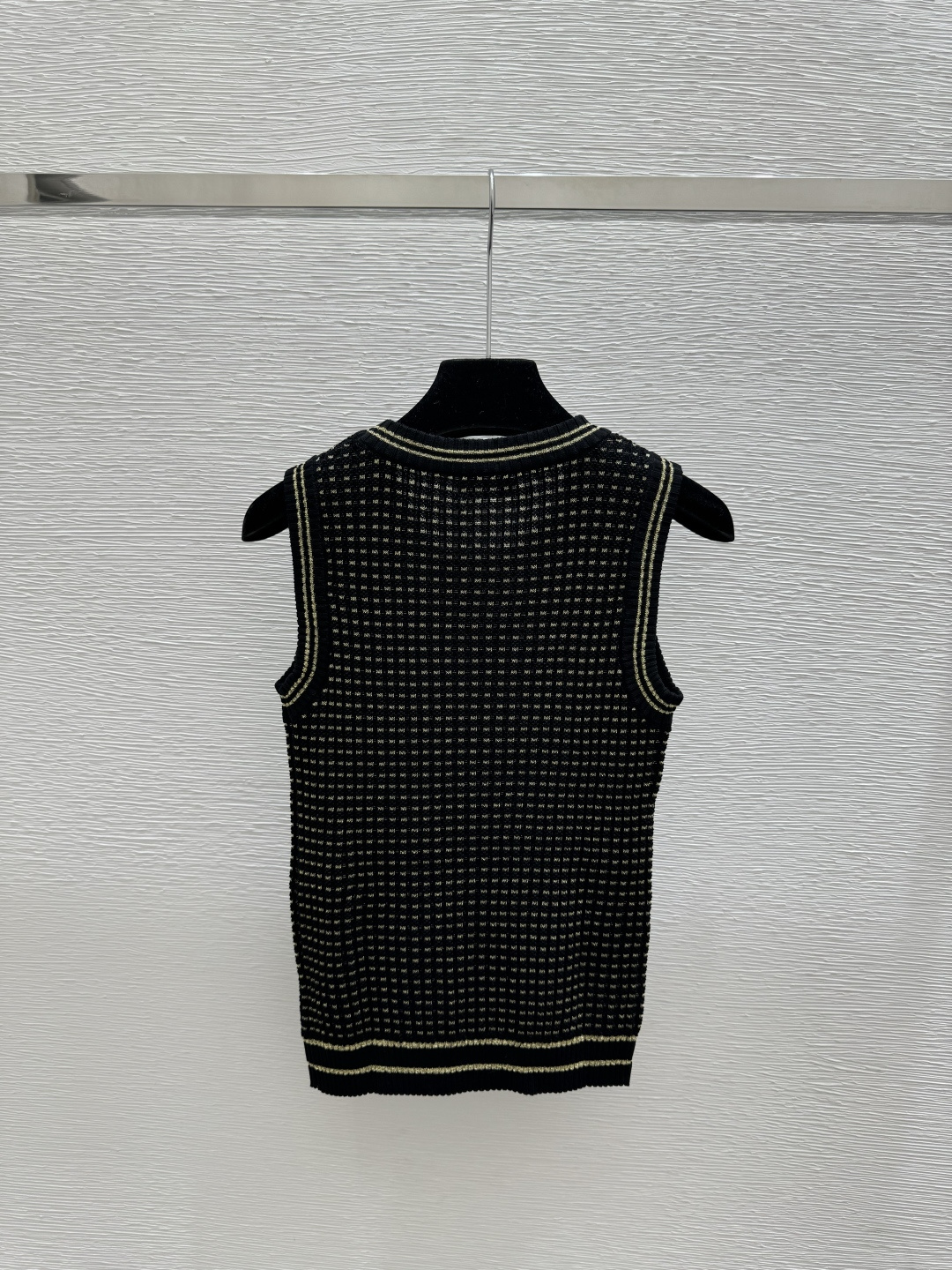 Chrome Hearts CH家 早春新款 撞色金银线镂空圆领针织背心