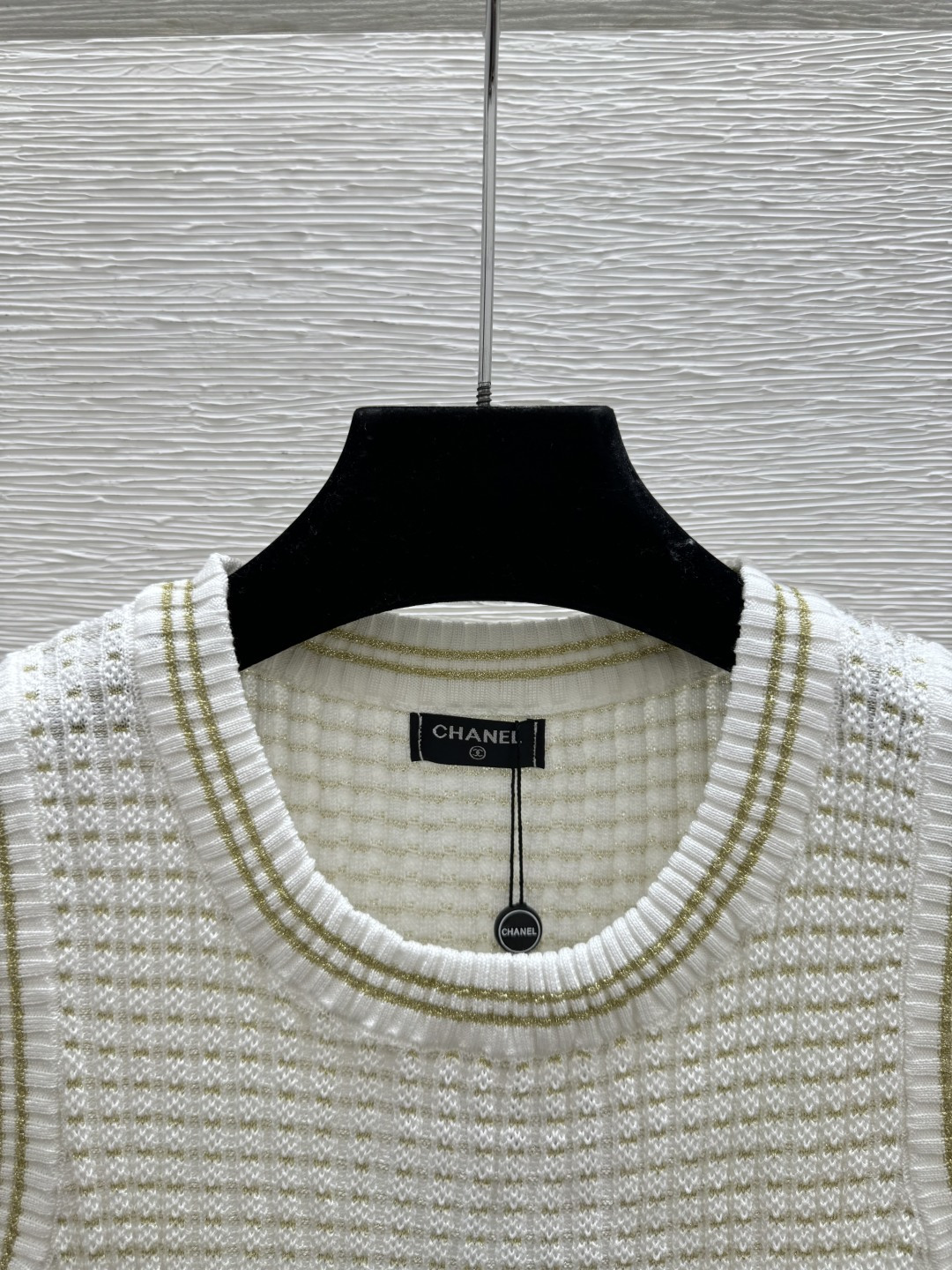 Chrome Hearts CH家 早春新款 撞色金银线镂空圆领针织背心
