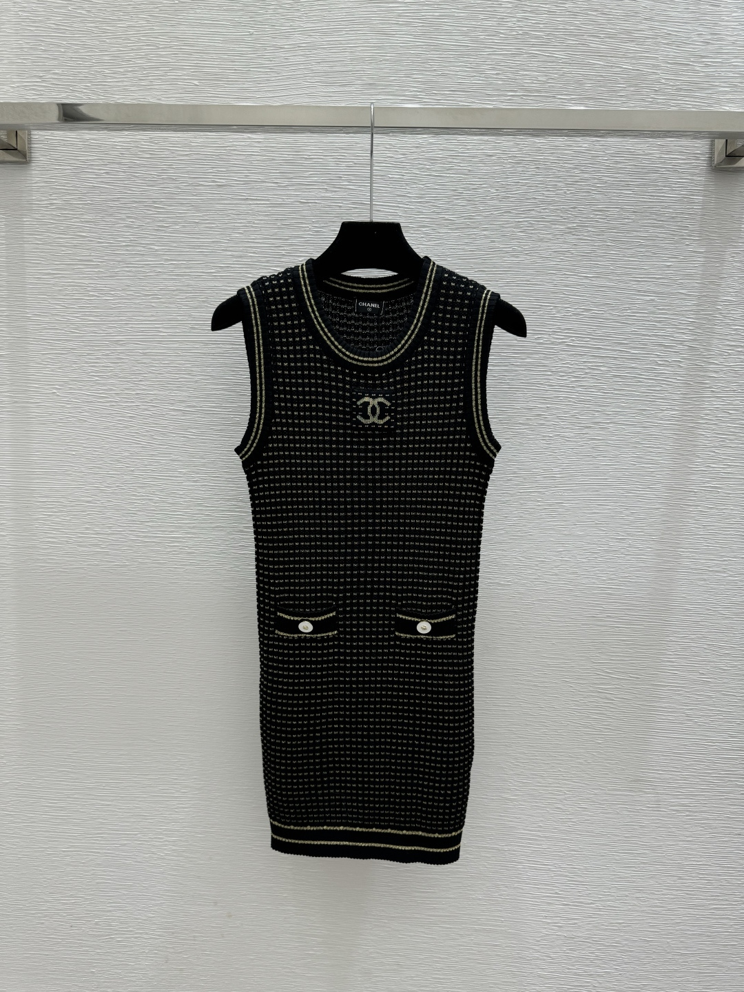 Chrome Hearts CH家 早春新款 撞色金银线圆领针织背心裙