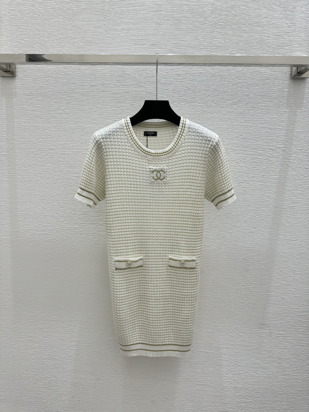 Chrome Hearts CH家 早春新款 撞色金银线圆领针织短袖裙