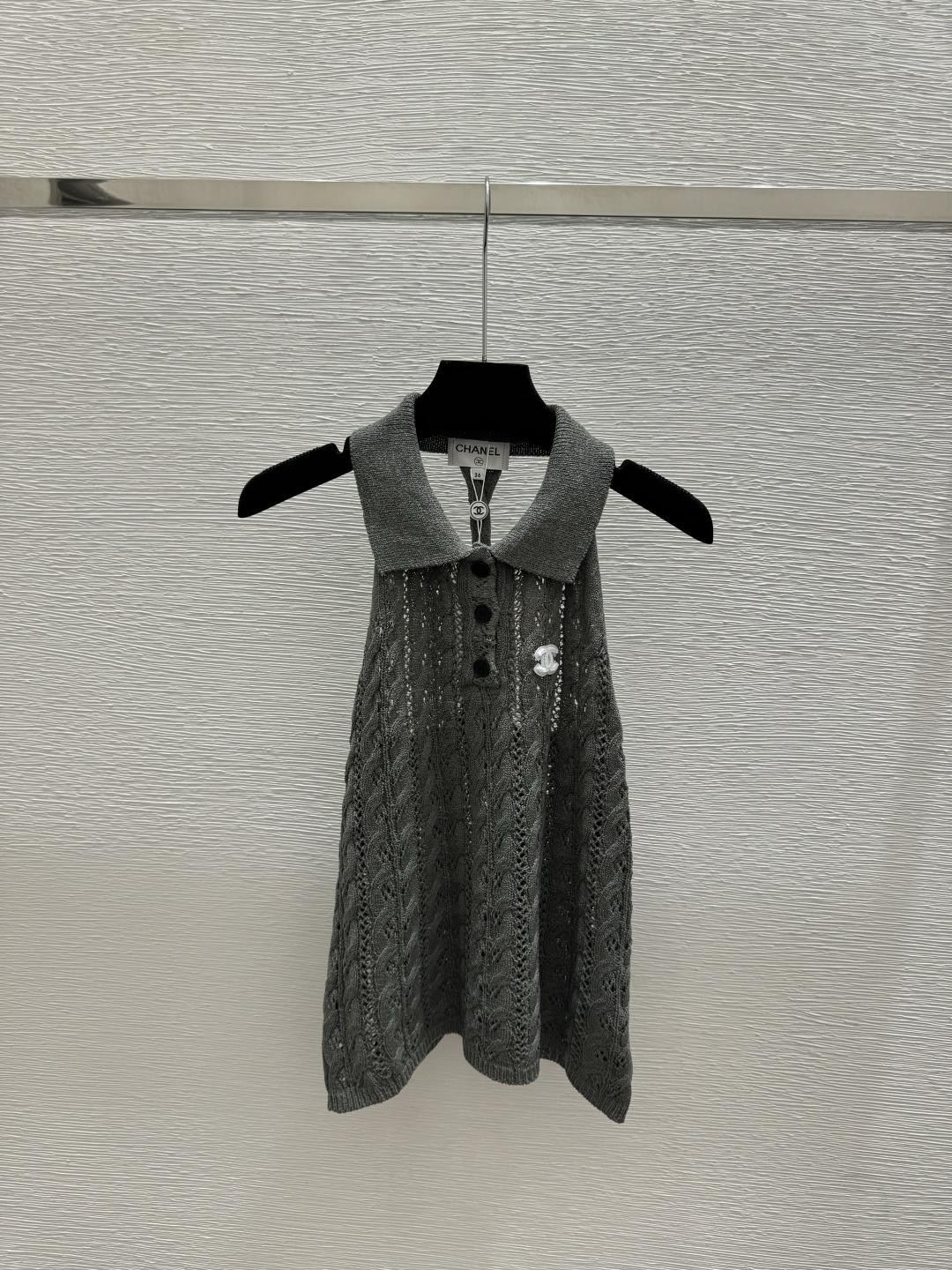 Chrome Hearts CH家 早春新款 撞色翻领镂空挂脖针织背心