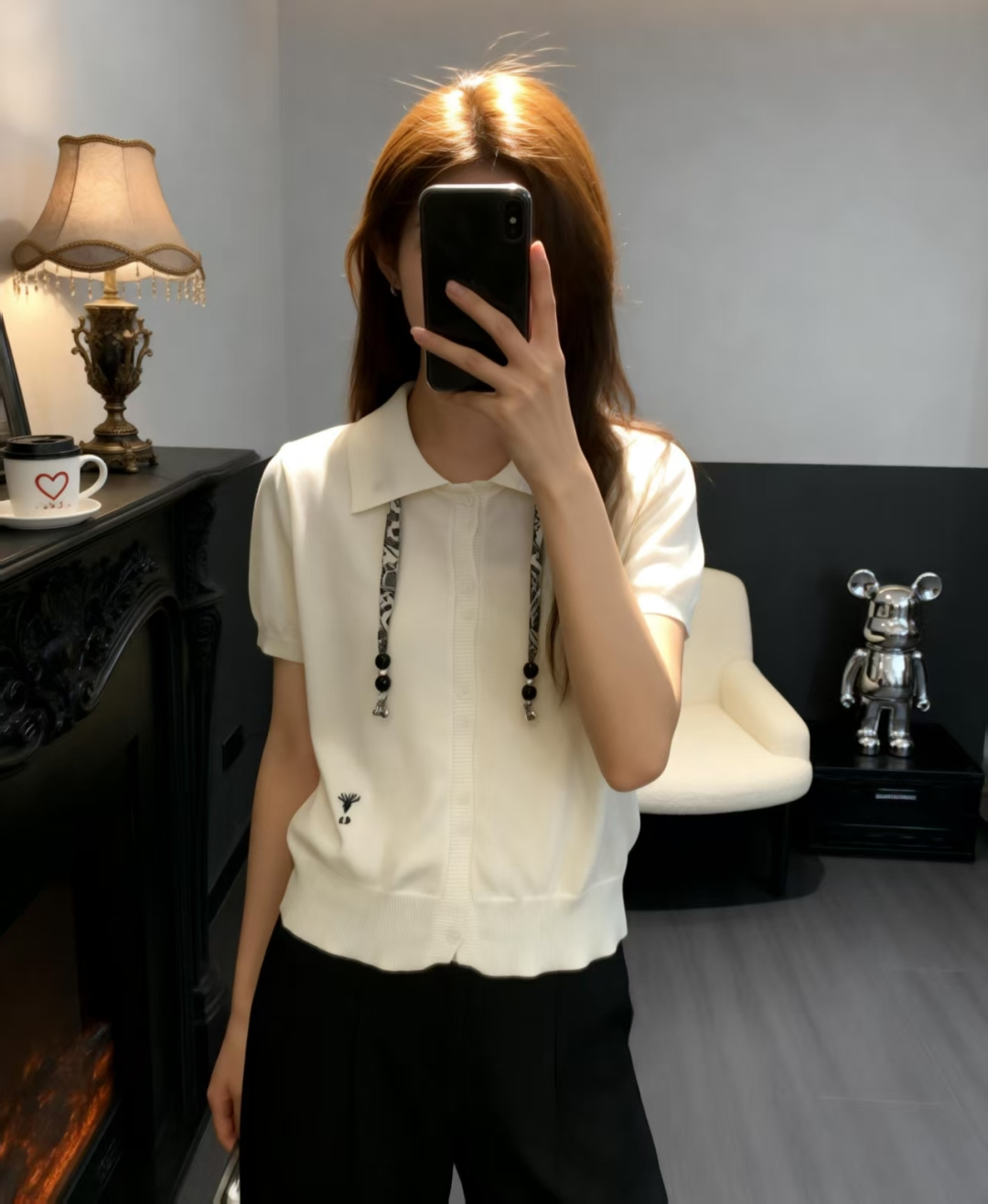 🆕D家🆕 早春新款 纯色简约针织短袖开衫颜色：白色 黄色尺码：36.38.40