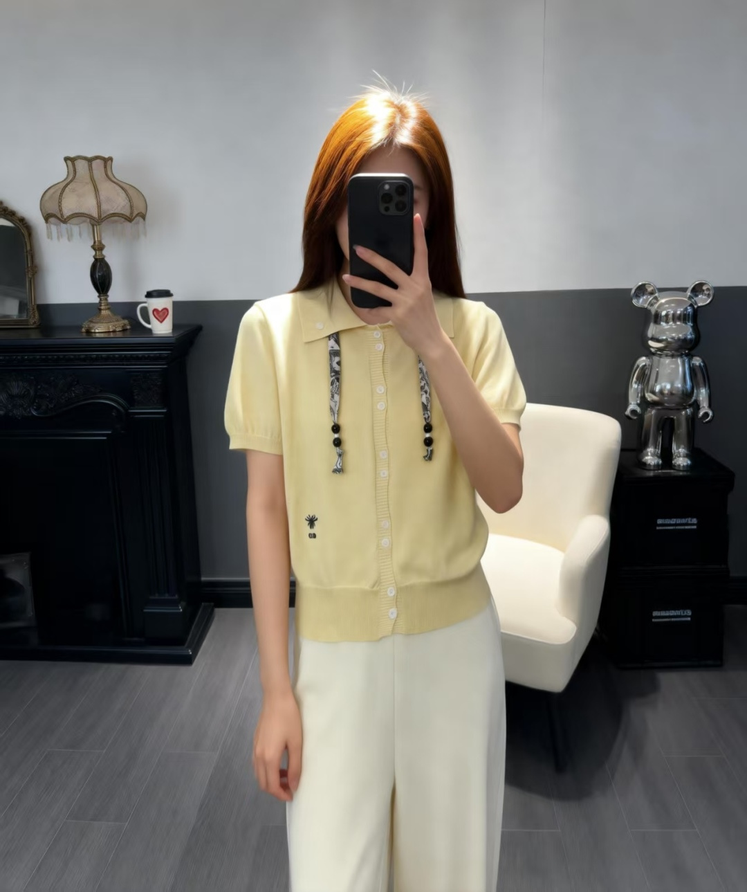 🆕D家🆕 早春新款 纯色简约针织短袖开衫颜色：白色 黄色尺码：36.38.40