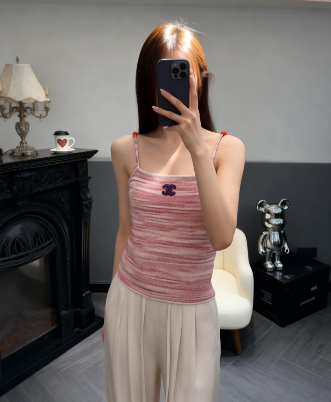 🆕CH家🆕 早春新款 撞色简约针织吊带颜色：黄色 粉色尺码：36.38.40