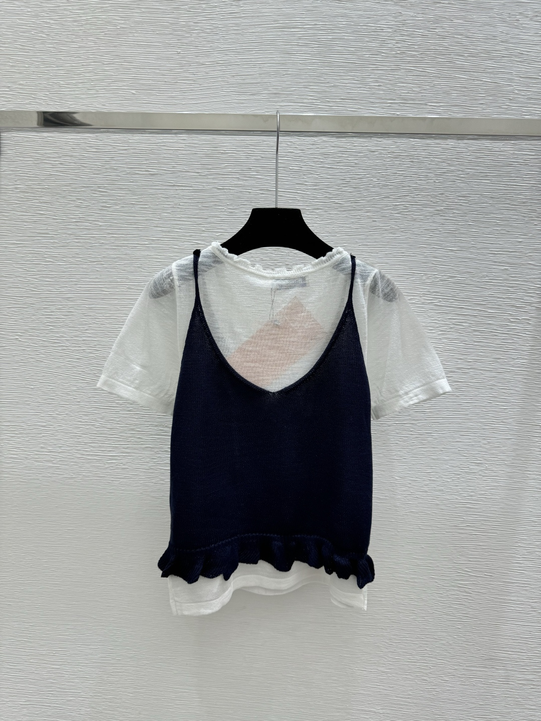 🆕M家🆕 早春新款 撞色简约针织两件套颜色：蓝色 宝蓝尺码：36.38.40